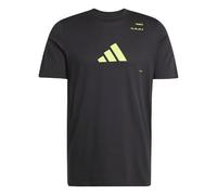 adidas Men's AEROREADY Tennis Category Graphic Tee, Black/Lucid Lemon, XL