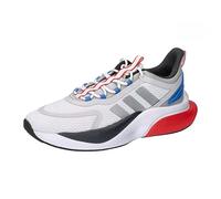 adidas Men's Alphabounce + Sneaker, Ftwr White Silver Met Blue Fusion, 8 UK
