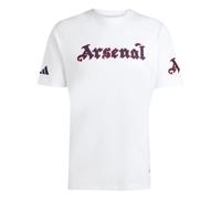 adidas Mens Arsenal Logo Print Crew Neck Short Sleeve T-Shirt in White - Size Small
