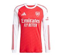 adidas Mens Arsenal Long Sleeve Home Shirt 2025 2026 Red/White XXL