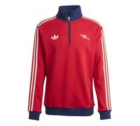 adidas Mens Arsenal Originals Half Zip Jumper Long Sleeve Red/White M