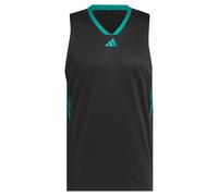 adidas Men's Basketball Legends Tank, Black/Pure Teal, L