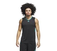 adidas Men's Basketball Legends Tank, Black/Pure Teal, XL