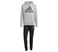adidas Men's Big Logo Terry Track Suit, Medium Grey Heather/Black/Black/White, XS