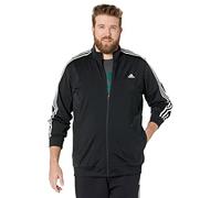 adidas Men's Big & Tall Essentials Warm-Up 3-Stripes Track Top, Black/White, Large/Tall