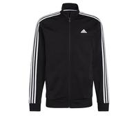 adidas Men's Big & Tall Essentials Warm-Up 3-Stripes Track Top, Black/White, Medium/Tall