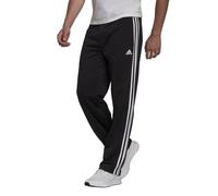 adidas Men's Big & Tall Essentials Warm-Up Open Hem 3-Stripes Tracksuit Bottoms, Black/White, Large/Tall