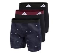 adidas Mens Boxer Briefs 3-Pack Active Flex Cotton Logo Casual Black/White