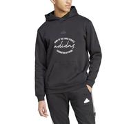 adidas Men's BRAND LOVE FLEECE HOODIE, BLACK, XS