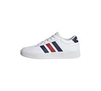 adidas Men's BREAKNET 3.0 Shoes, FTWR White/Dark Blue/Better Scarlet, 6 UK