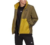adidas Men's BSC 3-Stripes RAIN.RDY Jacket, Green Oxide, M