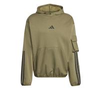 adidas Men's City Tech Utility Fleece Hoodie Sweatshirt, olive strata, M