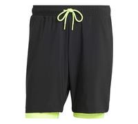 adidas Men's Club Tennis Climacool 2IN1 Shorts, Black/Lucid Lemon, M