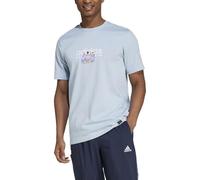 adidas Men's Codes Linear Graphic TEE, Wonder Blue, S Tall