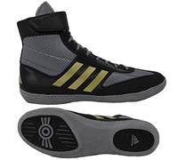 adidas Men's Combat Speed 5 Wrestling Shoe, Grey/Black/Metallic Gold, 10.5 UK