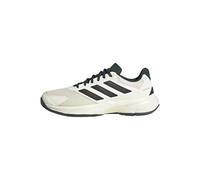 adidas Men's Courtjam Control 3 Tennis Shoes, White/Silver Metallic/Aurora Ivy, 9.5 UK