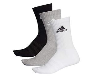 adidas Men's Cush Crw 3pp Socks, Multicolore (Black/Grey/White), L UK