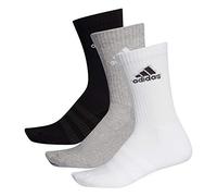 adidas Men's CUSH CRW 3PP Socks,Multicolore (Black/Grey/White), M