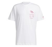 adidas Men's Dame 9 T-Shirt, White/Opulent Garden, XXL Tall