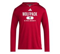 adidas Men's Designed for Training Hoodie, Team Power Red/White/North Carolina State University, L