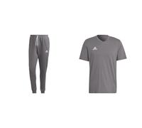 adidas Men's Entrada 22 Tracksuit Pants, Team Grey Four, L & Men's Ent22 Tee T Shirt, Team Grey Four, L UK
