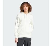 adidas Mens Essential Hoodie Off White M 2XL Full Zip 3 Stripe IS1373