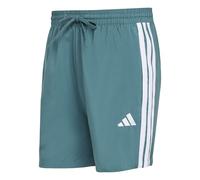 adidas Men's Essential Three Stripes Chelsea Base Short, preloved Teal/White, M