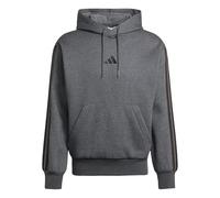 adidas Men's ESSENTIAL THREE STRIPES FLEECE HOODIE, dark grey heather/black, M Tall