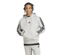 adidas Men's ESSENTIAL THREE STRIPES FLEECE HOODIE, medium grey heather/black, XXL