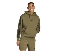 adidas Men's ESSENTIAL THREE STRIPES FLEECE HOODIE, olive strata/black, XXL