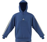 adidas Men's ESSENTIAL THREE STRIPES FLEECE HOODIE, ray blue/off white, M