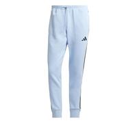 adidas Men's Essential Three Stripes Fleece Pant, Glow Blue/Black, L