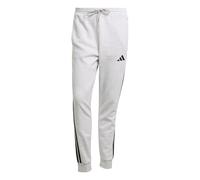 adidas Men's Essential Three Stripes Fleece Pant, Light Grey Heather/Black, L
