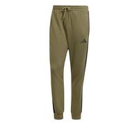 adidas Men's Essential Three Stripes Fleece Pant, Olive strata/Black, L