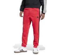 adidas Men's Essential Three Stripes Fleece Pant, Pure Ruby/Black, XL