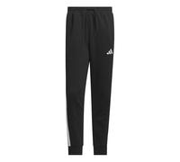 adidas Men's Essential Three Stripes Fleece Pants, Black/White, S