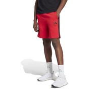 adidas Men's Essential Three Stripes Fleece Short, Pure Ruby/Black, XL
