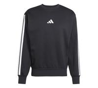 adidas Sportswear Men's Essential 3-Stripe Fleece Sweatshirt - Black, Black/White, Size M, Men Black/White
