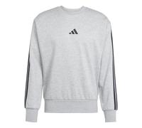 adidas Men's ESSENTIAL THREE STRIPES FLEECE SWEATSHIRT, medium grey heather, XXL