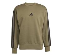 adidas Men's ESSENTIAL THREE STRIPES FLEECE SWEATSHIRT, olive strata/black, XXL