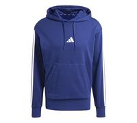 adidas Men's ESSENTIAL THREE STRIPES FRENCH TERRY HOODIE, dark blue/white, L