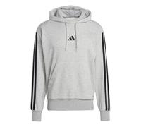 adidas Men's ESSENTIAL THREE STRIPES FRENCH TERRY HOODIE, medium grey heather/black, XL