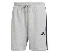 adidas Men's Essential Three Stripes French Terry Short Shorts, Medium Grey Heather/Black, XS