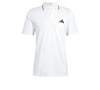 adidas Men's Essential Three Stripes Pique Polo Shirt, White/Black, XL