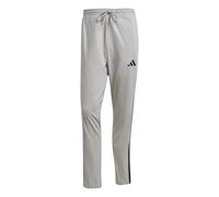 adidas Men's Essential Three Stripes Single Jersey Pant, Medium Grey Heather/Black, M