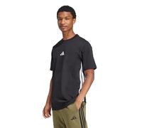 adidas Men's Essential Three Stripes Single Jersey Shirt, Black/White, XS