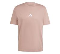 adidas Men's Essential Three Stripes Single Jersey TEE, Warm Clay/White, L