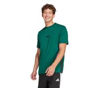 adidas Men's Essential Three Stripes Single Jersey TEE, Collegiate Green/Black, L