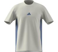 adidas Men's Essential Three Stripes Single Jersey TEE, Off White/ray Blue, L