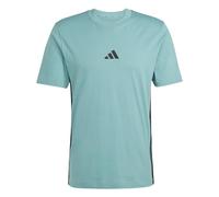adidas Men's Essential Three Stripes Single Jersey TEE, Powder Teal/Black, 3XL